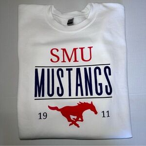 SMU Mustangs Long Sleeve Sweatshirt NWOT - White - XXL